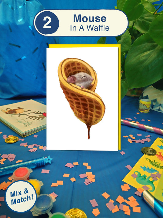 Animals In Food Greeting Card Bundle - Adorable Outside, Blank Inside